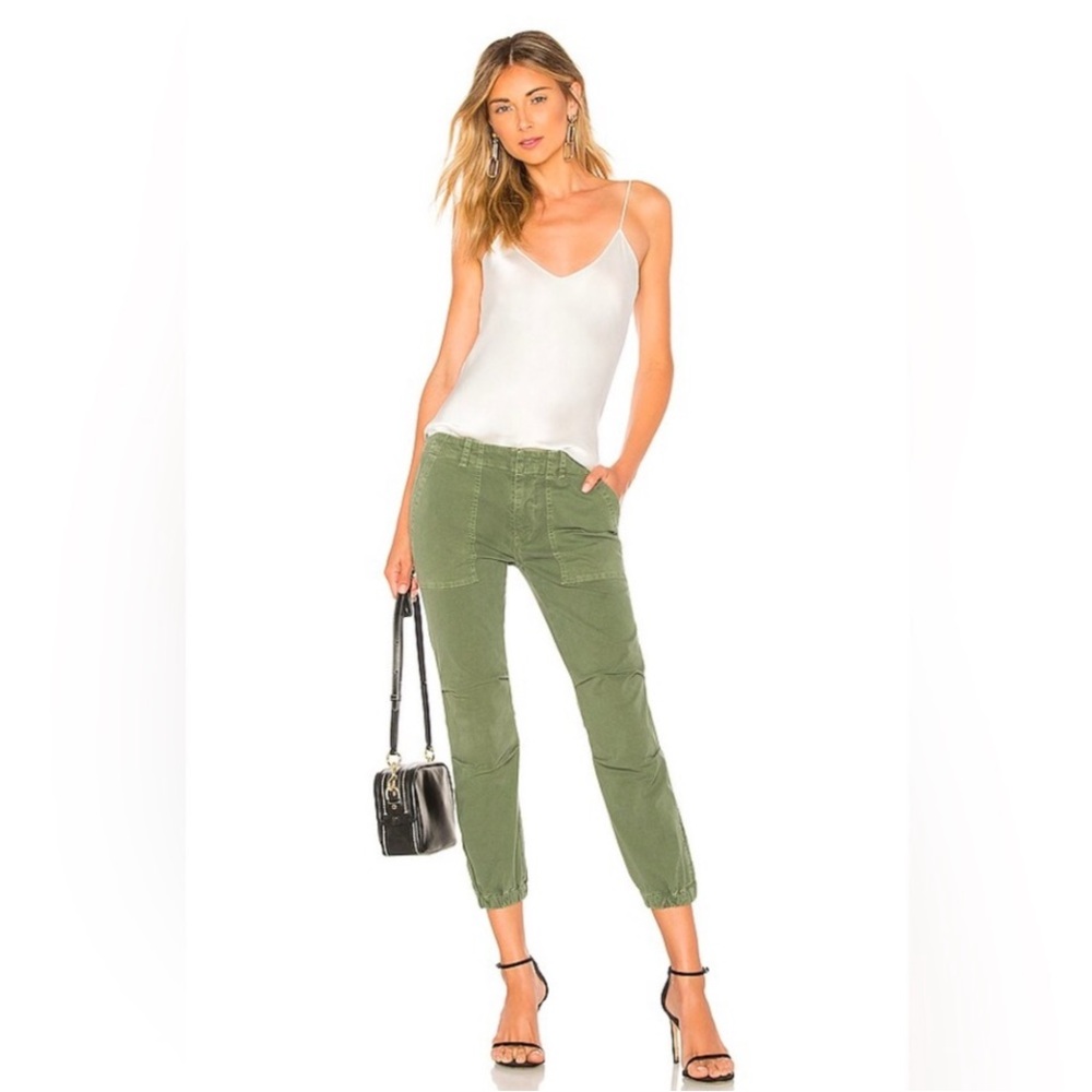Nili Lotan Green Cropped Military Pant in Camo Sz. 00